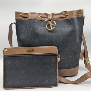 Dior Monogram Oblique Trotter Drawstring Bucket Bag with Matching Pouch